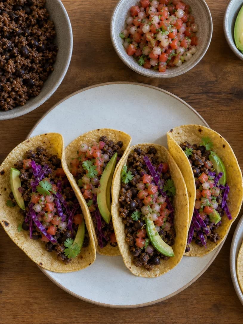 Beef & black bean taco night