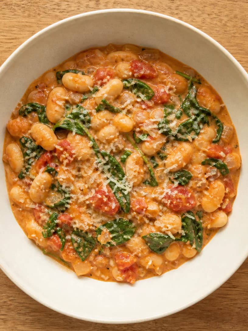 Creamy tomato white beans
